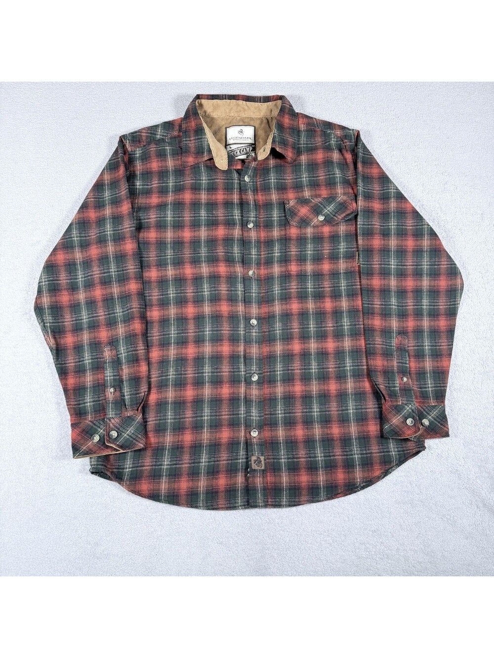 Legendary Whitetails Men LG Buck Camp Flannel Shirt Real Red Plaid ZZ